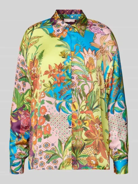 Koszula-bluza o kroju relaxed fit z czystej Liu Jo White zielona