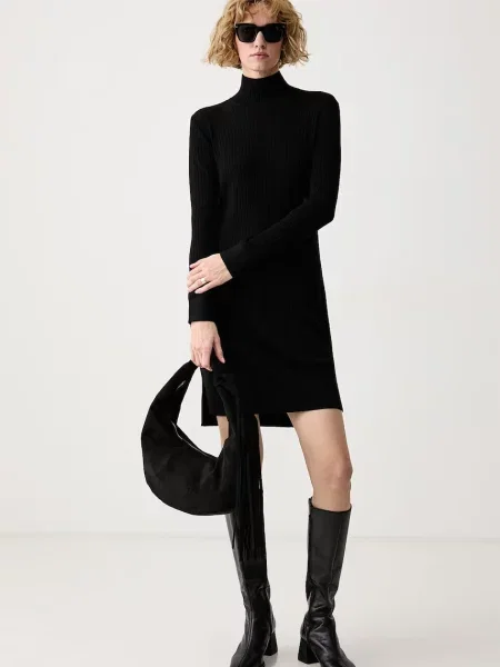 Calvin Klein rochie tricotată din lână negru