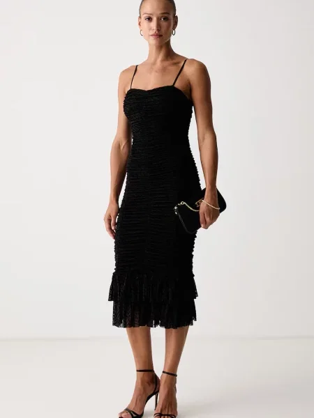 Silvian Heach rochie drapată XANDOR negru