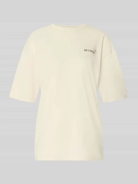 T-shirt o kroju oversize z nadrukiem kwiatów na plecach Review biała