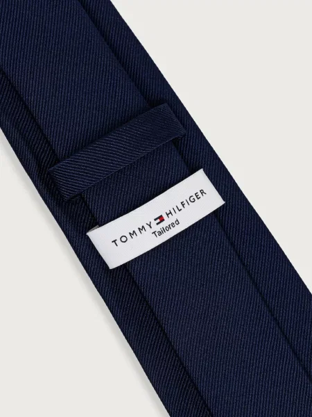 Tommy Hilfiger kratka svilena kravata modra