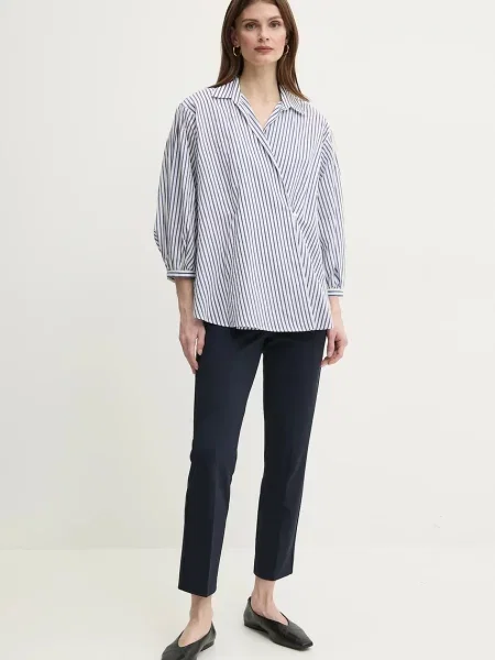 Сорочка з домішкою шовку Weekend Max Mara relaxed класичний комір фіолетовий