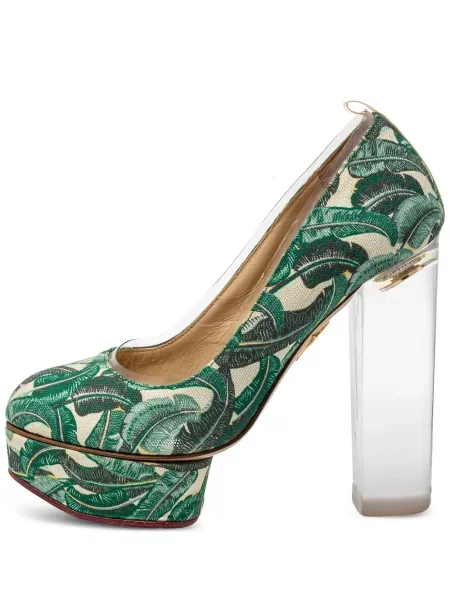 Pantofi cu toc Charlotte Olympia cu platformă cu imagine verde