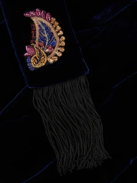 Fular Etro cu model paisley albastru