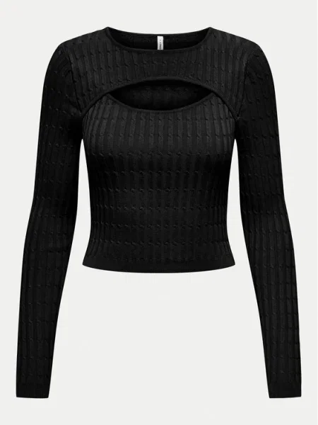 ONLY Pulover Meddi Cropped Fit negru