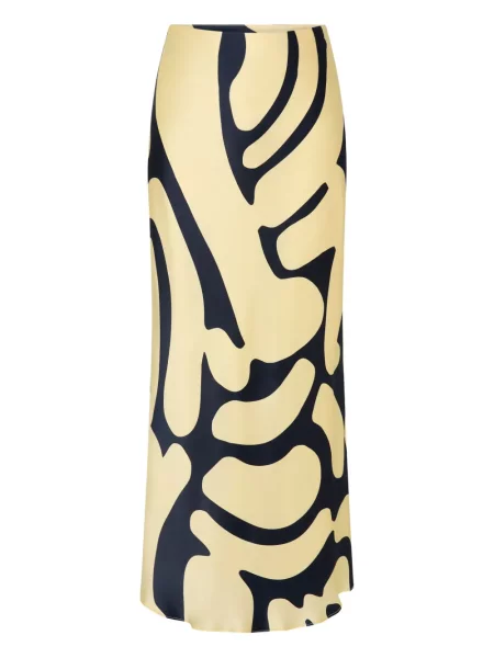 Fustă midi Rebecca Vallance până la genunchi galben