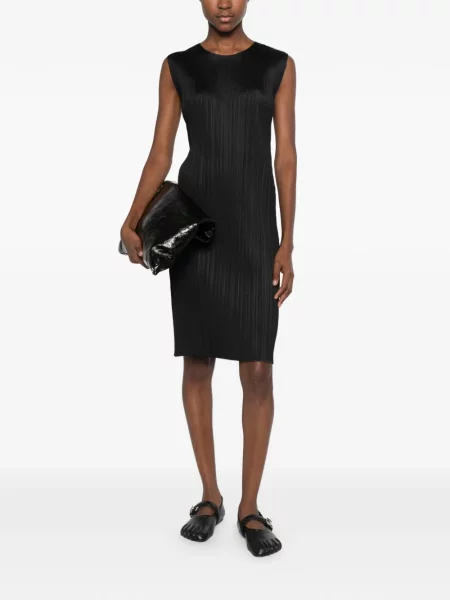 Αμάνικη μίντι φόρεμα Pleats Please Issey Miyake μαύρο
