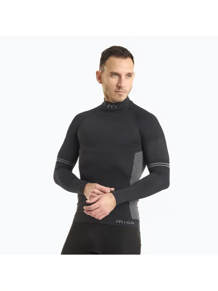 Мъжки термални тениски Mico M1 Mock Neck black черно