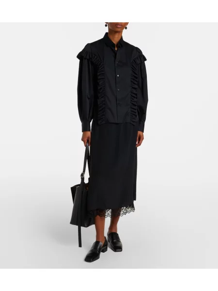Cămașă Noir Kei Ninomiya cu volane negru