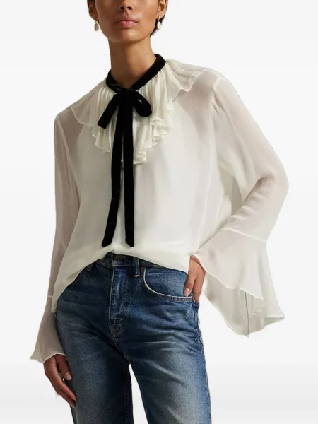 Polo Polo Ralph Lauren cu volane alb