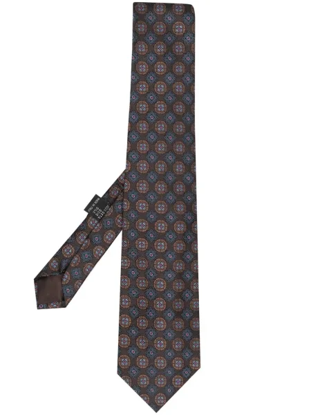Hedvábná květinová kravata Versace Pre-owned s potiskem modrá