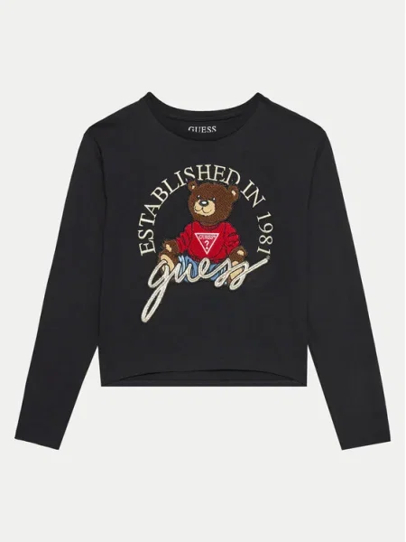Guess Блуза Boxy Fit черен