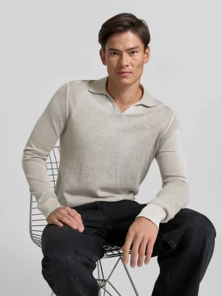 Sweter z kołnierzykiem polo model K-LAWRENCE' Diesel beżowa