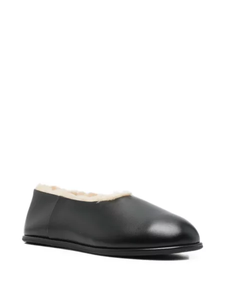 Papuci de casă Dear Frances din piele negru