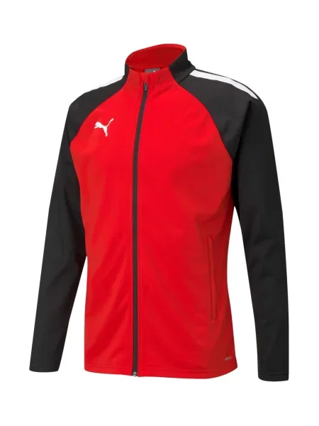 PUMA Športová bunda TeamLiga antracitová / červená biela