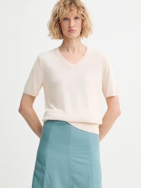 Calvin Klein pulover kratkih rukava za žene od bež