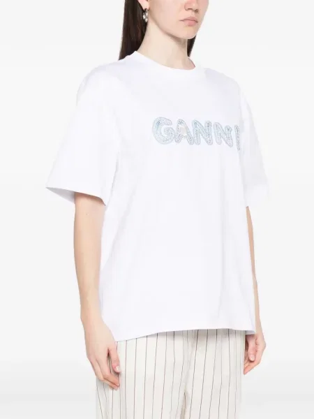 Tricou Ganni alb
