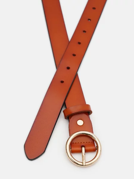 Кожаный ремень Borsa Leather с ремешками коричневый