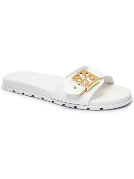 TORY BURCH Șlapi cu adaos de piele alb