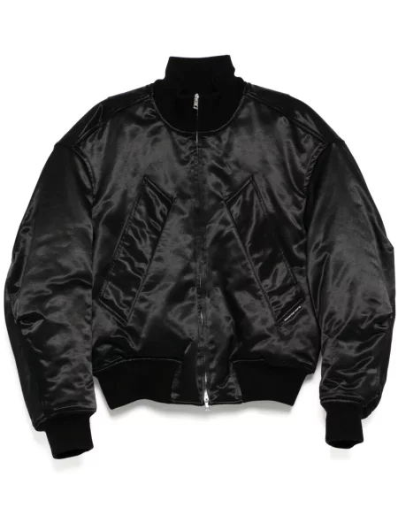 Geacă bomber Alexander Wang din satin negru
