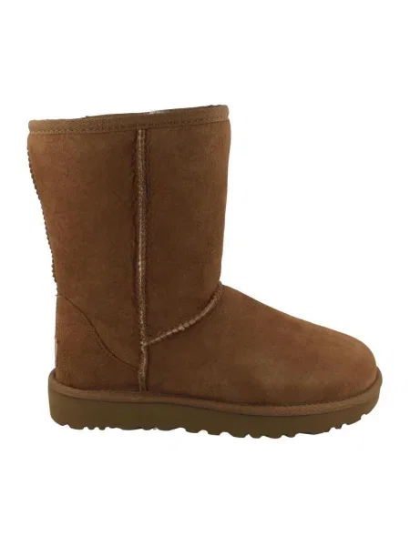 UGG De piele bocanci W Classic Short II cu adaos de lână bej
