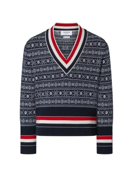 Pulover Thom Browne din cașmir albastru