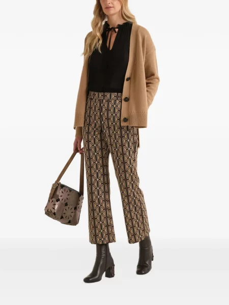 Pantaloni Maliparmi din jacard maro