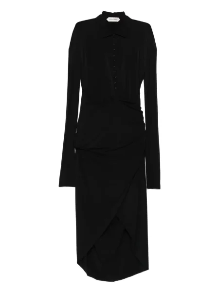 Aszimmetrikus hosszú midi ruha Alberta Ferretti fekete