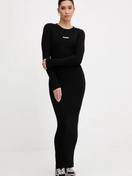 Guess sukienka FLAMINIA maxi dopasowana czarny