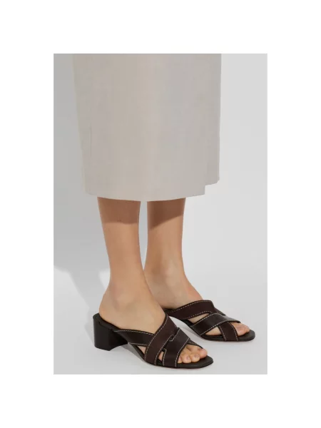 Klapki Tod's skórzane brązowe
