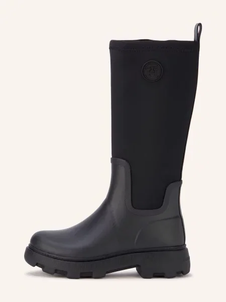 Kalosze Tommy Hilfiger Stamp Warm Knee black czarne