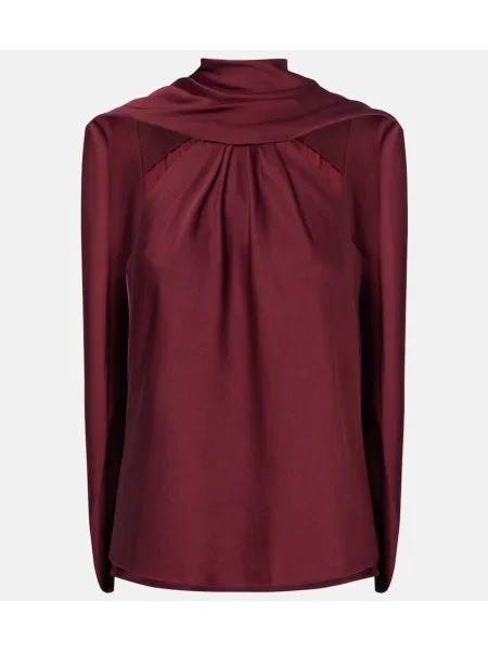 Top Simkhai din satin bordo