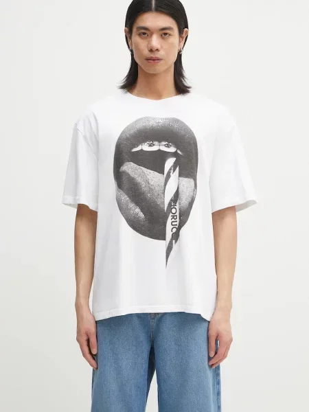 Тениска Fiorucci Mouth Print Boxy бяло