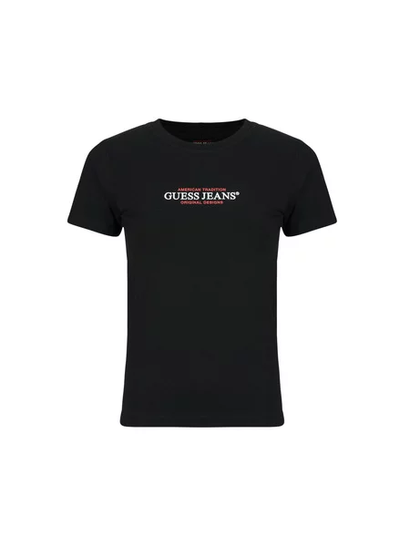 Majica Guess Jeans s kratkimi rokavi črna