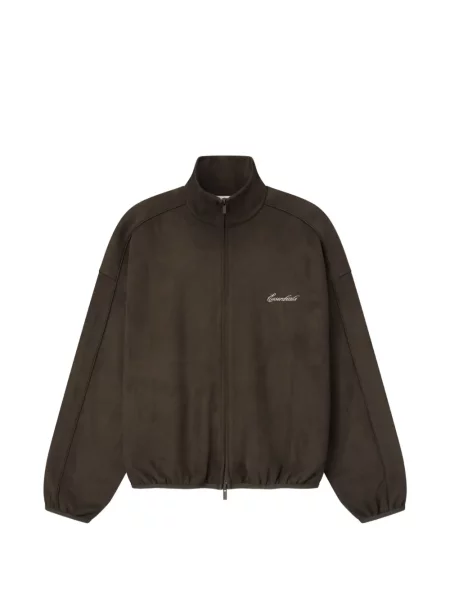 Яке Fear Of God Essentials бродирано кафяво