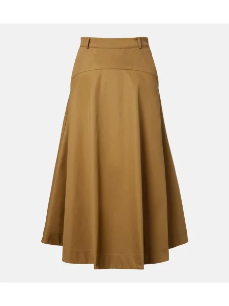 Fustă midi Balenciaga din țesătură twill maro