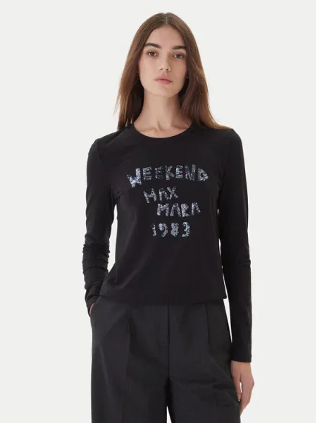 Блуза с дълги ръкави Weekend Max Mara RENOIR черно