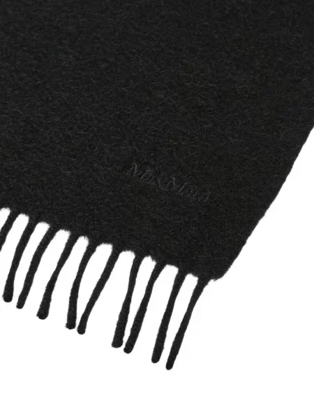 Κασκόλ Max Mara με κρόσσια μαύρο