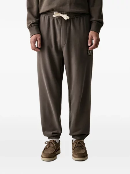 Pantaloni Armani Exchange alergare cu autograf cu cordon maro