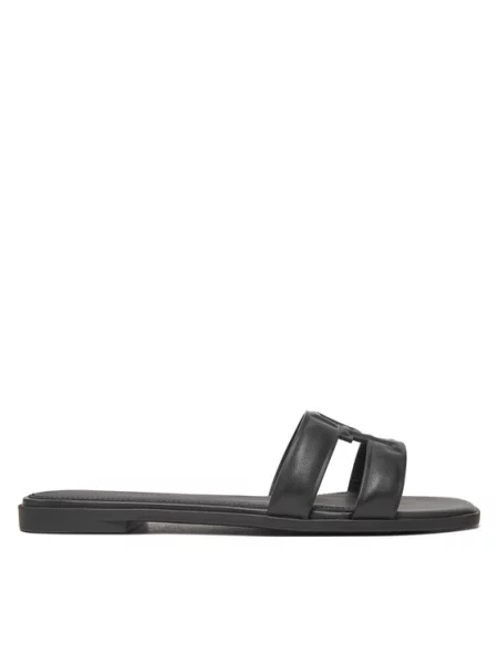 Tommy Hilfiger Klapki Th Logo Strap Mule czarny