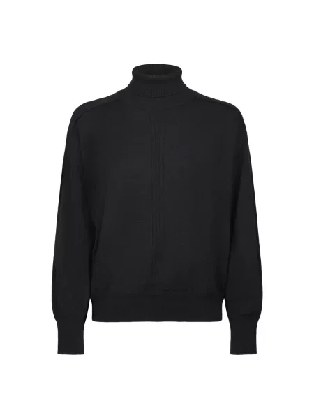 Lniany sweter z golfem Soeur czarny