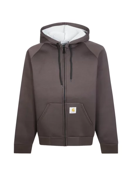 Hanorac cu glugă Carhartt Wip cu autograf maro