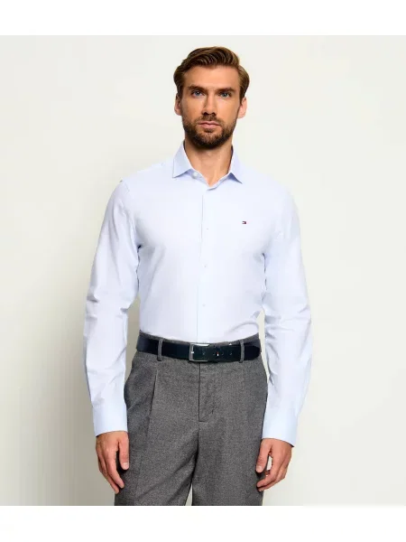 Tommy Hilfiger Cămașă Dobby | Tailored slim albastru