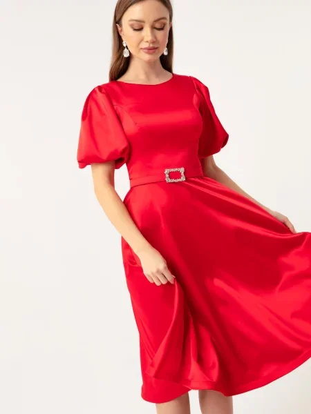 Rochie mini Lafaba cu mâneci balon roșu