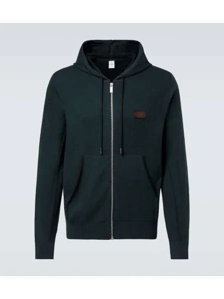 Hanorac cu glugă Berluti de lână verde