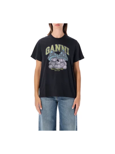 GANNI Teddy Mushrooms T-shirt czarna