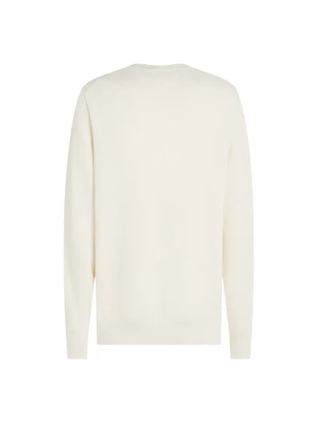 Sweter z dzianiny o kroju regular fit z czystej bawełny Tommy Hilfiger biały