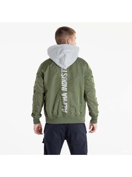 Bunda Alpha Industries s kapucí zelená