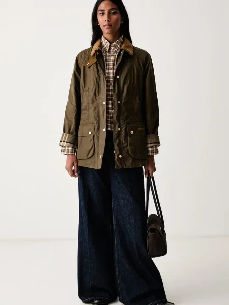 Barbour Geacă Icons Beadnell | catifea reiată verde