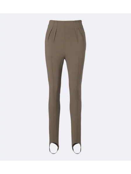 Leggings Mugler de lână verde
